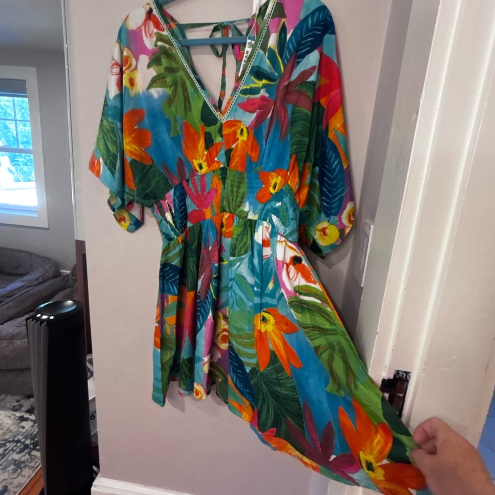 Ingear Multicolor Tropical Floral High-Low Dress